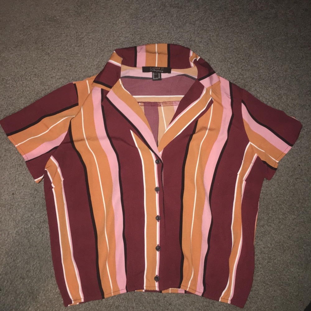Button up 70s stripes shirt